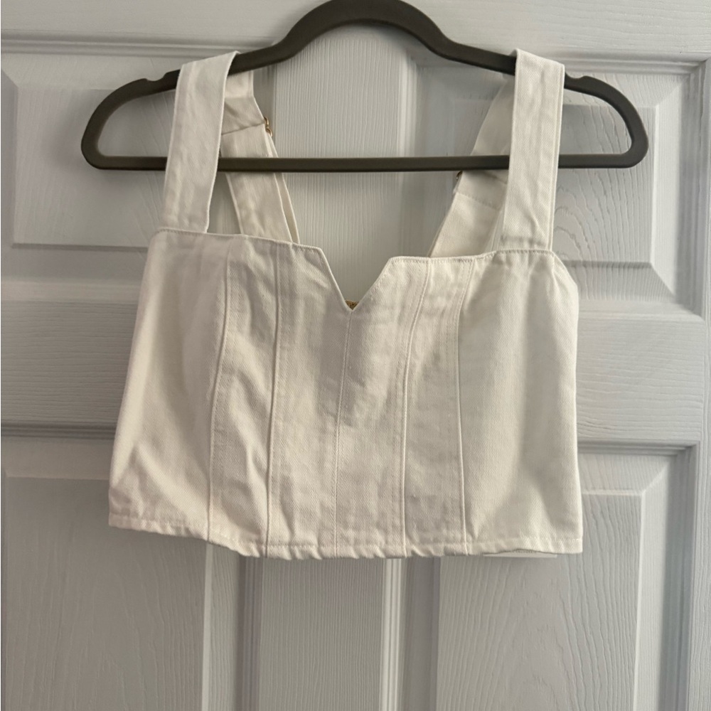Show Me Your MuMu White Structured Cropped Tank